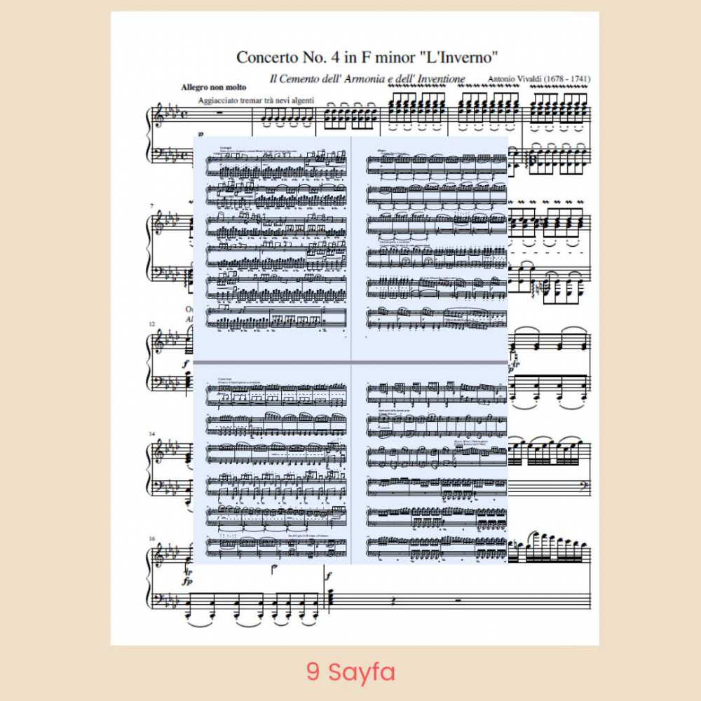 Violin Concerto in F minor, Op. 8, No. 4, RV. 297 Winter Piyano